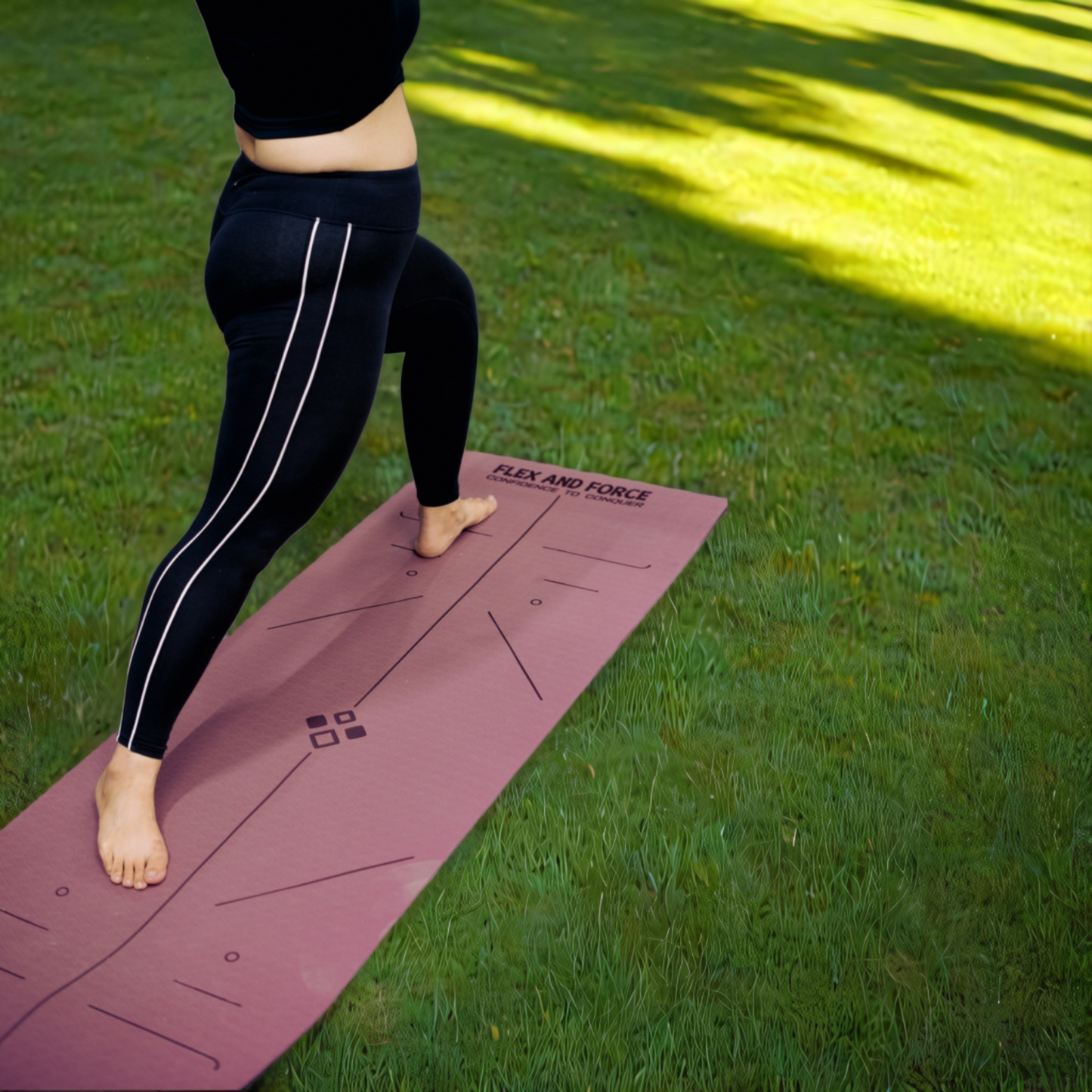 Premium TPE Anti-skid Ultrasoft Yoga Mat 6mm thick with Cotton bag, Guiding alignment lines, Strap