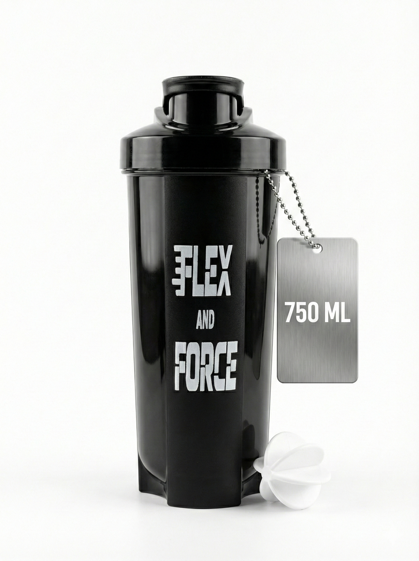 Gym Protein Shaker Bottle (750ml) — Leakproof with Mixer Ball | Flex and Force