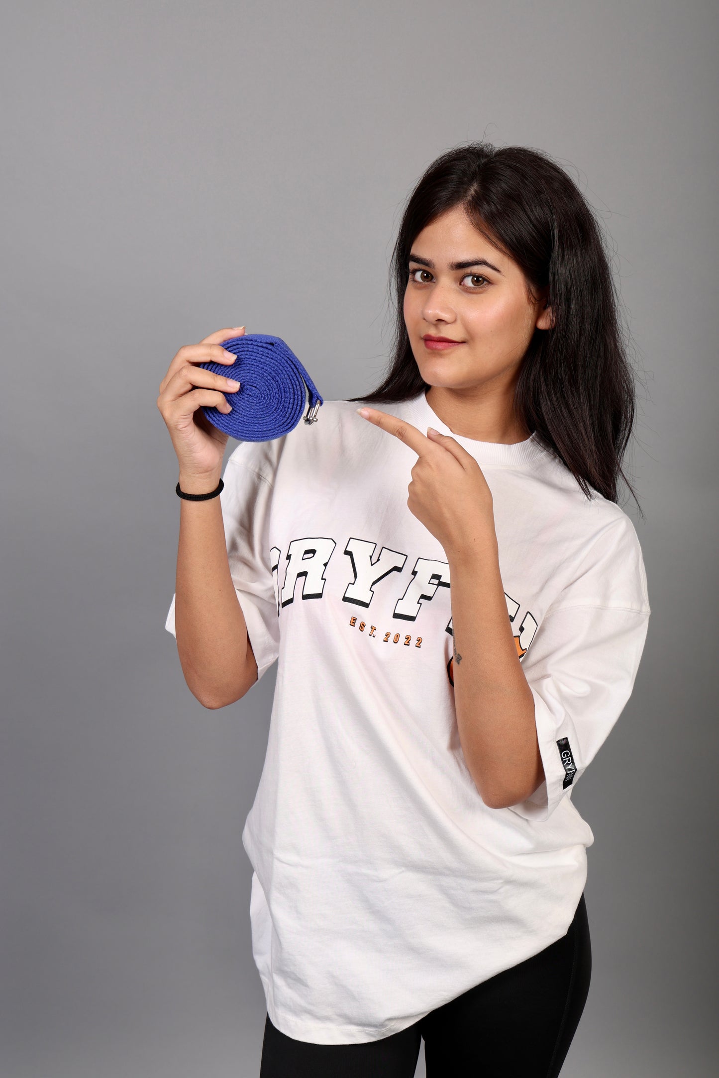 Premium Cotton Yoga Stretch Belt with D ring buckle (9 ft)