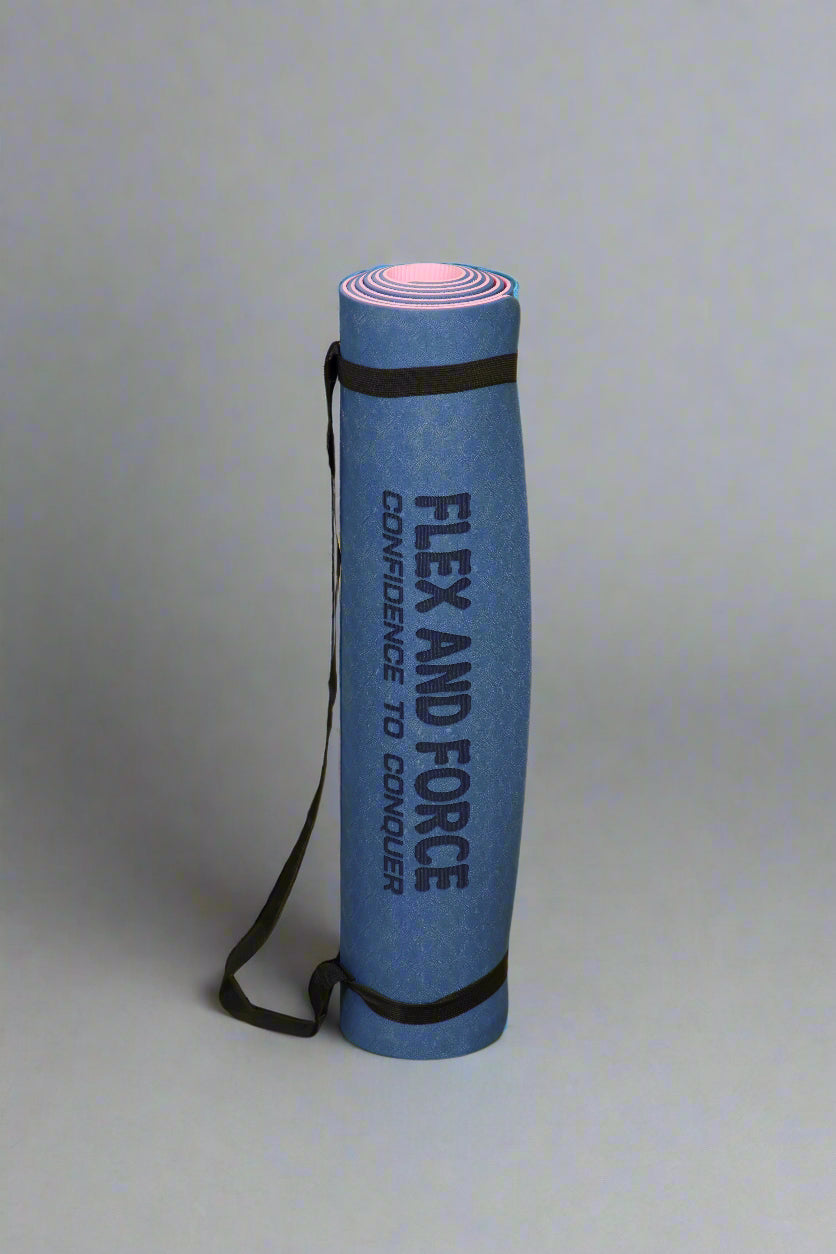 Premium TPE Anti-skid Ultrasoft Dual Color Yoga Mat 6mm thick, Strap, Polyester bag