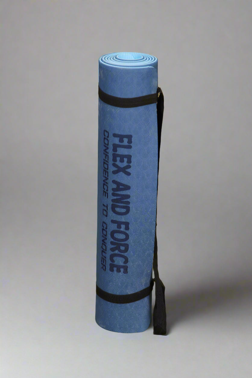 Premium TPE Anti-skid Ultrasoft Dual Color Yoga Mat 6mm thick, Strap, Polyester bag