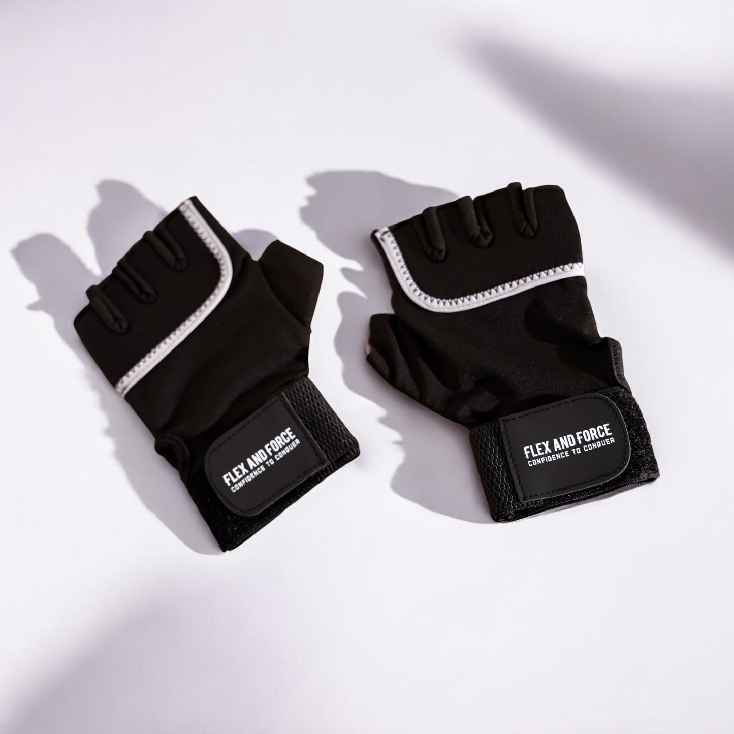 Premium Neoprene breathable Fitness Gloves with Wrist Support for Men and Women Free Size (Fits All), Black & Gray