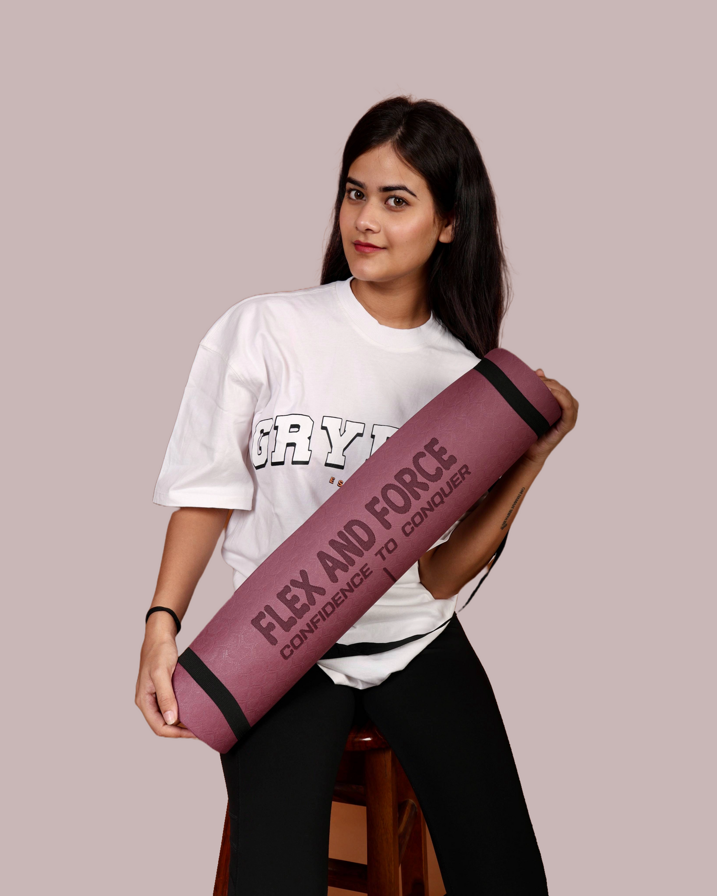 Premium TPE Anti-skid Ultrasoft Yoga Mat 6mm thick, Guiding alignment lines, Strap, Polyester bag