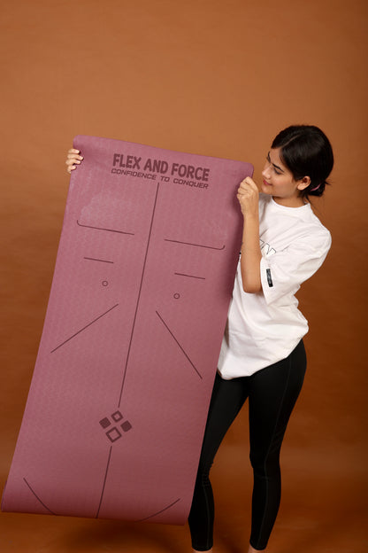 Premium TPE Anti-skid Ultrasoft Yoga Mat 6mm thick, Guiding alignment lines, Strap, Polyester bag