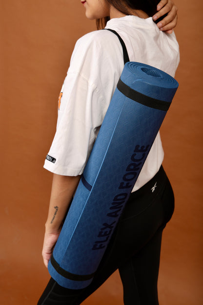 Premium TPE Anti-skid Ultrasoft Yoga Mat 6mm thick, Guiding alignment lines, Strap, Polyester bag